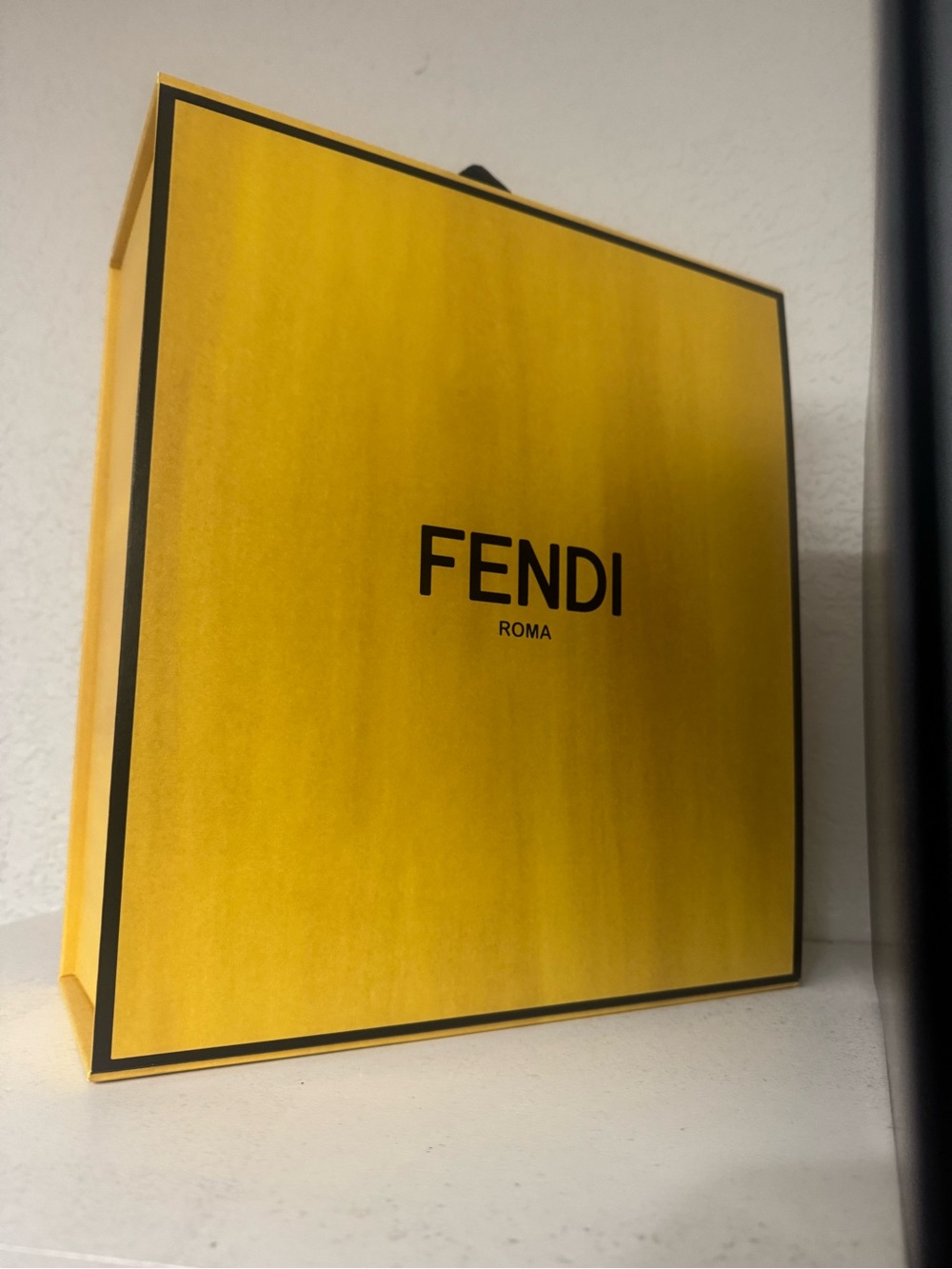 Fendi Yellow Shopping Bag with Black Logo
